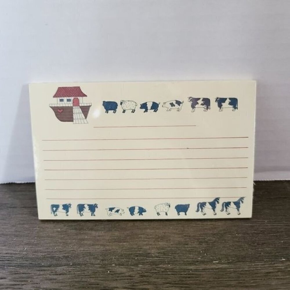 Vintage Farmhouse Cow Sheep Pig Lined Recipe Notecards Unopened